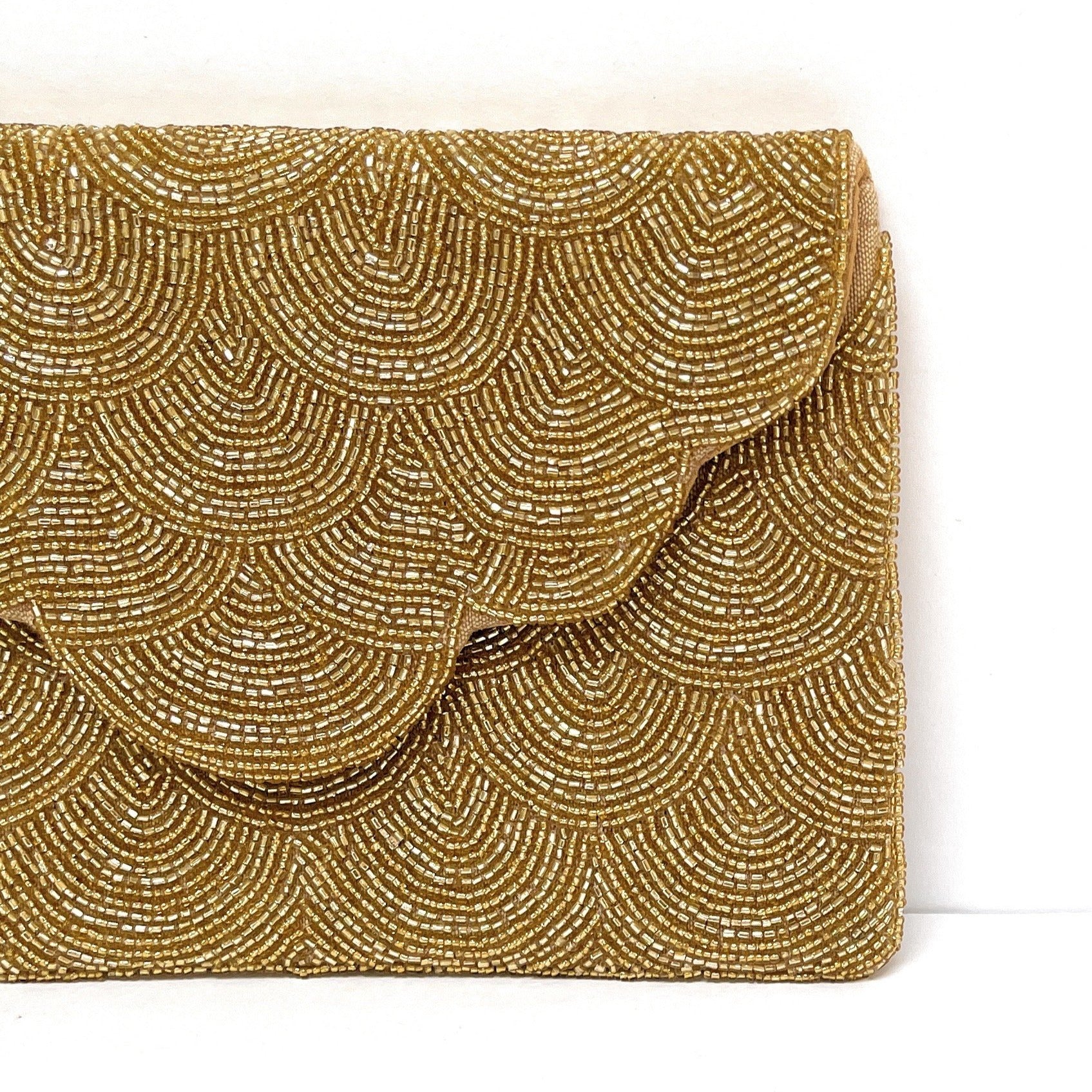 Black & Gold Textured Clutch Hand Bag – Unique Vintage